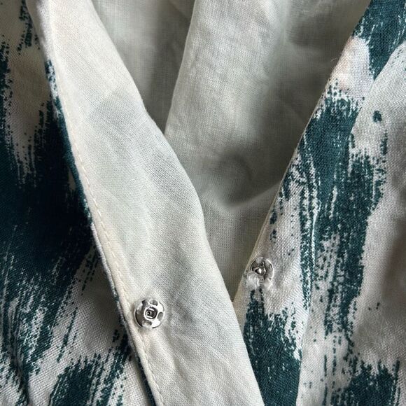 Evereve Medium Wrap V Neck Blouse Cream Green - Picture 7 of 9